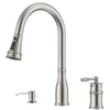 APPASO 3 Hole Kitchen Faucet with Pull Down Sprayer Brushed