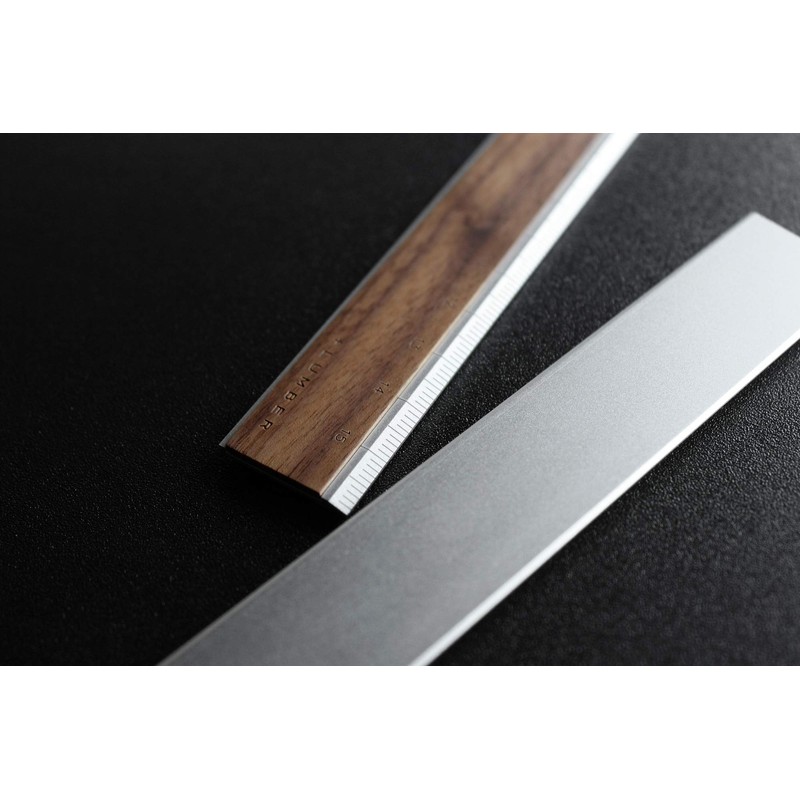 RULER Walnut Ruler with Inorganic Aluminum with Inorganic Wood