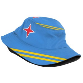 Cute Aruba Flag Bucket Hats Reversible Fisherman Cap Packable Sun Hat for Women Men