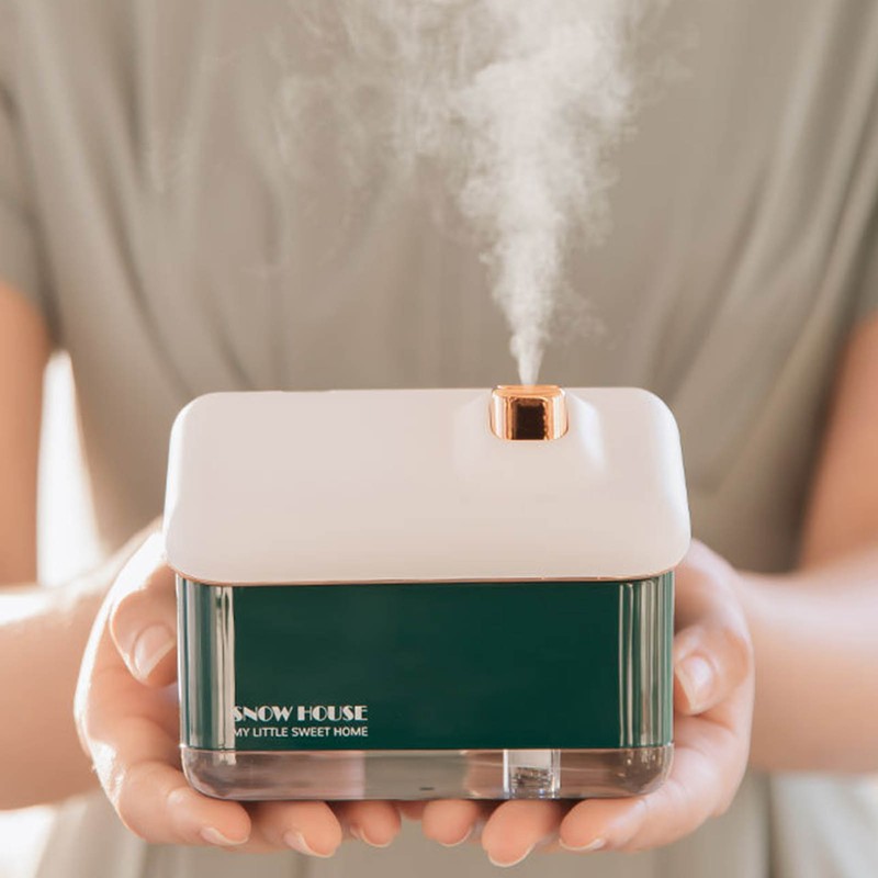 Snow House Mini Humidifier USB Nano Atomization Humidifier with Night
