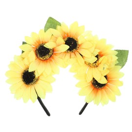 Frcolor Flower Headband Sunflower Headband Hair Hoop Garland Headdress Artificial Flower Crown Bride Flower Crown Hair Accessory Bridal Hair Wreath for Party Wedding Photography Flower Crown