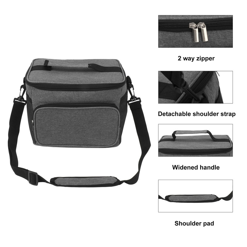 Lunch Bag 10L Collapsible Adjustable Strap Leakproof Portable Handle Insulated