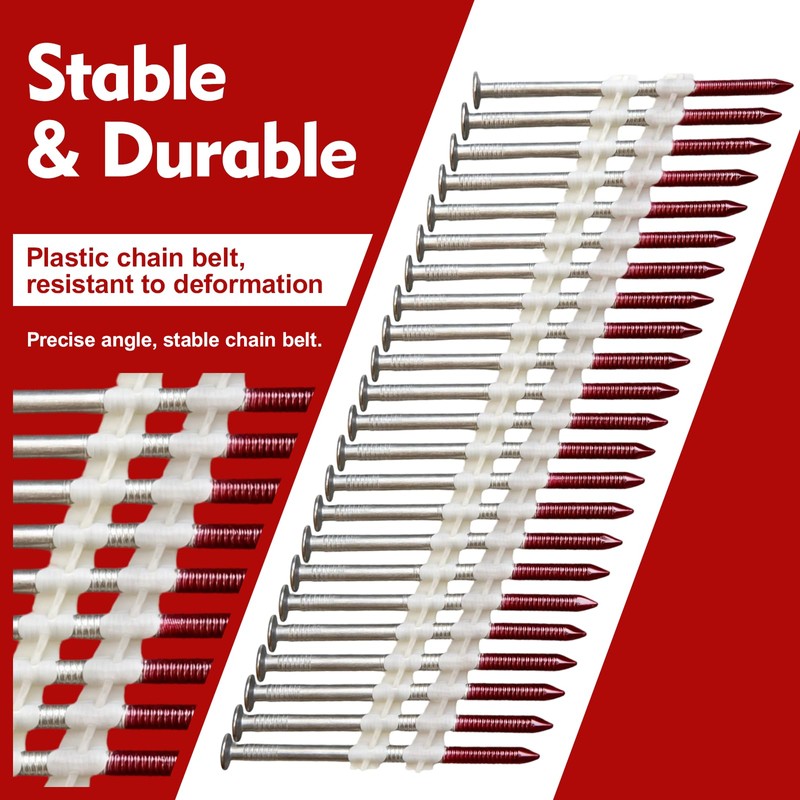 FMhotu 21 Degree Framing Nails 2" x .113" 1000PCS Ring