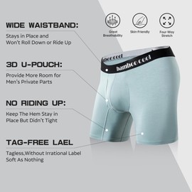 BAMBOO COOL Men’s Underwear Boxer Briefs with Fly Soft Comfortable Breathable Underwear for Men Multipack