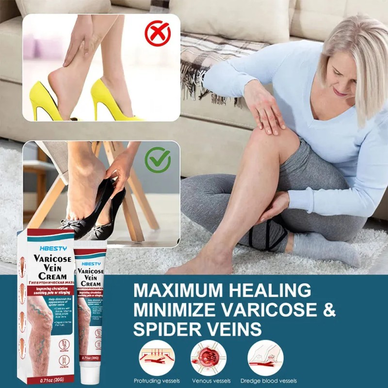 Crema Varicoso Contra Varices De 3 Piezas Para Fortalecer La