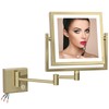 RECKODOR 8" Brass Square Bathroom Lighted Vanity Wall Mounted Mirror