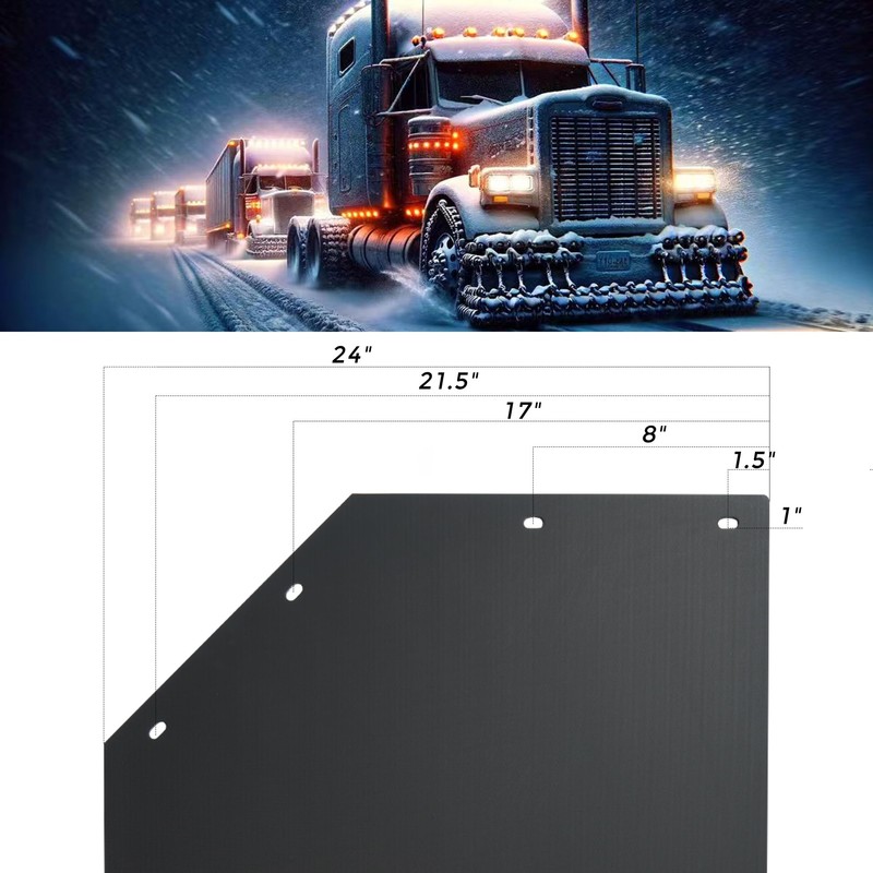 MIAOKUI 24" x 24" Angled Mud Flaps for Semi Truck
