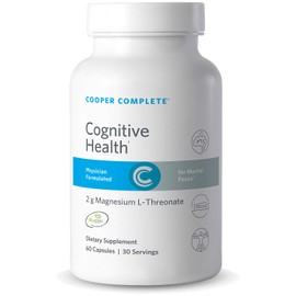Cooper Complete Cognitive Health 2 g Magnesium L-Threonate (Magtein). 60 Gluten-Free, Vegetarian Capsules. 30 Servings