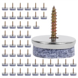 50 Pcs Screw-On Furniture Felt Pads for Chair Legs