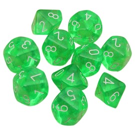 Febbya Dice D10, Polyhedral Dice Set, 10 Pack for DND, MTG, RPG, Dungeons and Dragons Dice Game, Table Games, Acrylic Dice