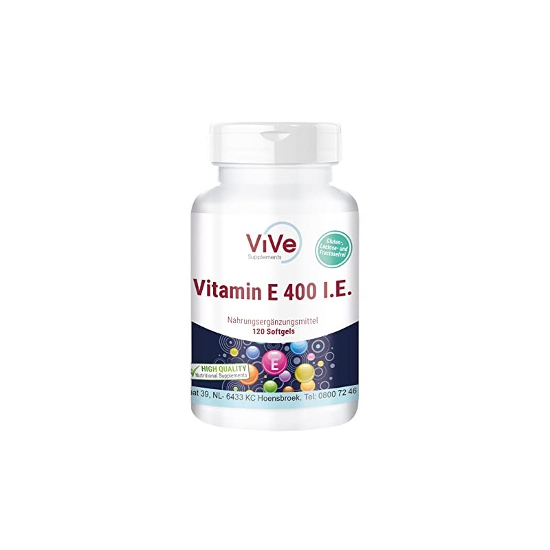Vitamin E 400 IU - 120 Softgels for 120 Days