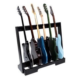 Gator Frameworks Wood Multi Guitar Rack for Up to 6 Guitars; Black (GFW-GTR-WD6RK-BLK)