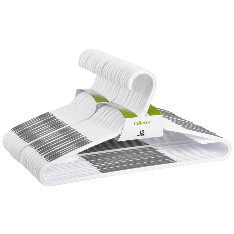 Ollieroo 30 Pack Bendable Plastic Hangers Light-Weight Non-Slip Clothes/Suit Hangers(Grey)