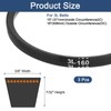 sourcing map 3 Pcs 3L160 Classic Wrapped Rubber V-Belt, 16"(406mm)