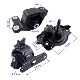 3PCS Engine Motor & Trans Mount Set Compatible with 2007-2008 Honda Fit 1.5L with Automatic Trans Mount for AM500 A4552 A4537