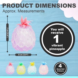 1 Squeezy Bead Pastel Pineapple - Fun Soft Fidget Toy, Stress Relief, Novelty Party Bag Fillers, Sensory Stimulation, Fruit Squishies, Toys for Autism ASD ADHD Hand Therapy