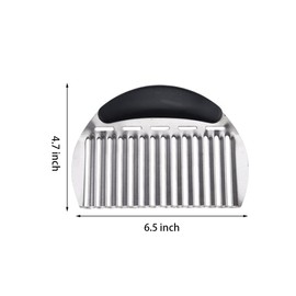 NULIZL Crinkle Cutter for Veggies Potatoes, Stainless Steel Wave Knife, Kitchen Crinkle Cutter Knife Chipper Salad Chopping Cucumber Carrot Fruit Vegetable