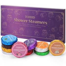 Shower Steamer - Aromatherapy Shower Steamer Tablets with Pure Essential Oils and Sea Salt - Natural Vaporizing Shower Tablets Bath Gift Set 10 Pack Aromatherapy Christmas Gifts Stocking Stuffers