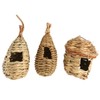 3Pcs Hummingbird House Small Grass Hanging Hand Woven Hummingbird House