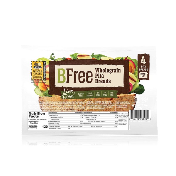 Bfree Gluten Free Whole Grain Stone-Baked Pita Bread, 7.76 Oz [Pack of 3]