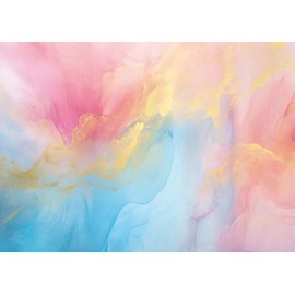 LYWYGG 7x5ft Watercolor Cloud Photography Backdrop Colorful Gradient Cloud Backdrops Birthday Party Banner Newborn Baby Shower Wedding Gender Reveal Decoration Background CP-606