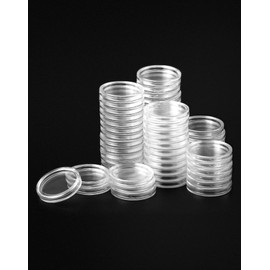 QWORK® 200PCS Coin Capsule Coin Holder - 25mm - Plastic Coin Case for Coin Collection