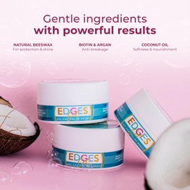 SCG BEAUTY Edges Gel for 4C Hair, Strong Hold Edge Control, Non-Flaking & Long-Lasting Styling Gel for Black Women, Moisturizing Baby Hair & Braids, Alcohol-Free, Sulfate-Free, Coconut Oil & Biotin