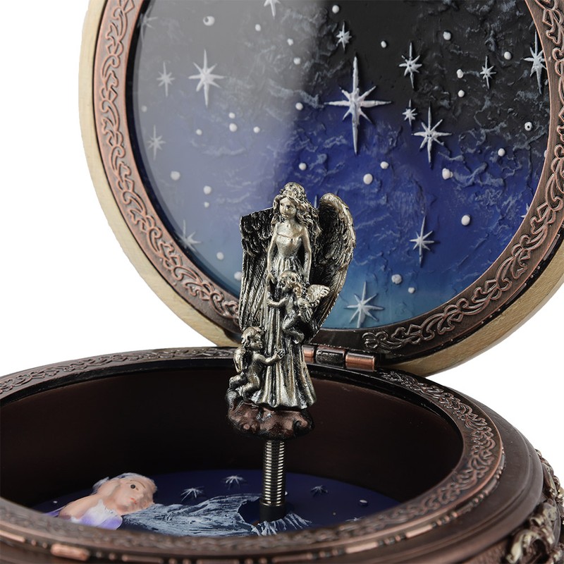 Vintage Music Box with 12 Constellations Rotating Goddess Twinkling LED