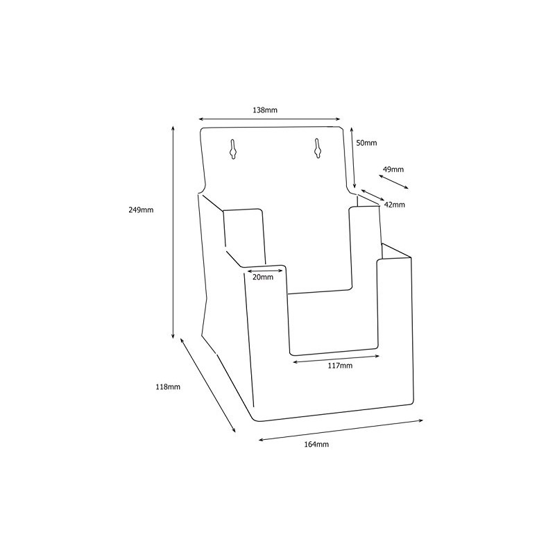 Taymar Two Tier Dispenser for A5 Leaflets and Brochures(Pack of