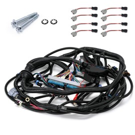 4L60E DBC LS Standalone Wiring Harness Compatible with GM LS1 1999-2006 Vortec Engines 4.8L 5.3L 6.0L Drive by Cable, with 8 Pack Fuel Injector Connector Adapter EV1 Transfer to EV6