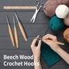 Yitexin Häkelnadel-Set mit Holzgriff, Häkelnadeln für Garn, Häkelnadeln für Arthritische