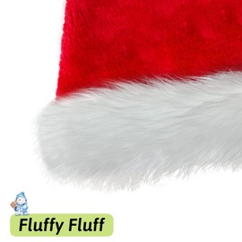 TCJJ Santa Hat,Christmas Hat for Kids Velvet Thicken Fur Christmas Hats for New Year Festive Holiday Party Supplies (Red Kids Santa Hat 2-pcs)