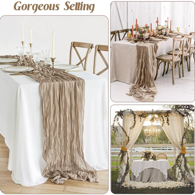 Nude Cheesecloth Table Runner 10ft Gauze Boho Rustic Cheese Cloth