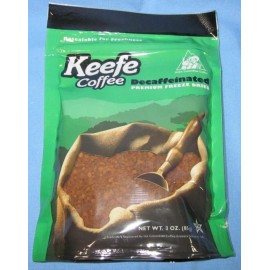 Keefe Decaffeinated Coffee, Three 3oz Packages of Instant Coffee