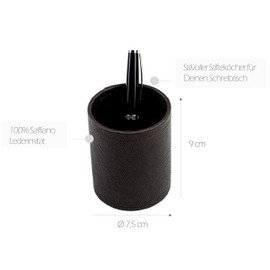 Saffiano Pen Holder Imitation Leather Dark Brown
