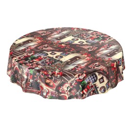ANRO Tablecloth Christmas Tablecloth Washable Wax Tablecloth Santa Claus 100 x 140 cm