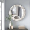 dwellington Rustic Round Wall 24 Inch Wood Circle Mirror with
