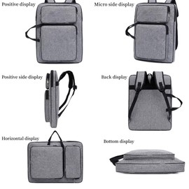 Oaygat A3 Art Portfolio Case Folder Waterproof Artwork Storage Portable Drawing Board Backpack Large Painting Sketch Pad Storage Organiser Carry Tote Bag with Handle for Palette Paints Pencils Brushes