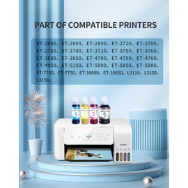 A-SUB Sublimation Ink Refill for ET-2800 ET-2803 ET-2850 ET-2400 ET-2720 ET-2760 ET-4800 ET-4700 ET-4760 ET-15000 Heat Transfer on Mug, Tumbler, T-Shirt