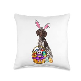 Easter Egg Funny German Shorthaired Pointer Easter Throw Pillow