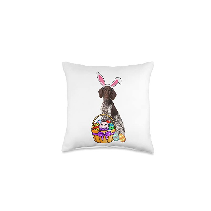 Easter Egg Funny German Shorthaired Pointer Easter Throw Pillow