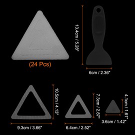 HARFINGTON 24pcs Non Slip Bathtub Stickers Bath Shower Floor 4" Anti-Slip Adhesive Sticker Tape Triangle Style Decals with Scraper for Bathroom Kitchen Bathtub Treads Stairs, Transparent