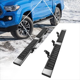 [Pair] 6.75 Inch Chrome Stainless Running Boards Side Steps Bars Compatible with 05-22 Toyota Tacoma Double/Crew Cab