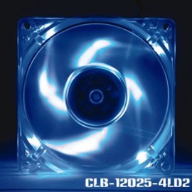 EverCool CLB-12025-4LD2 120mm x 25mm Computer Case Blue Quad LED Cooling Fan