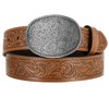TRIWORKS Western Leather Buckle Belt for Men Women Cowboy Cowgirl