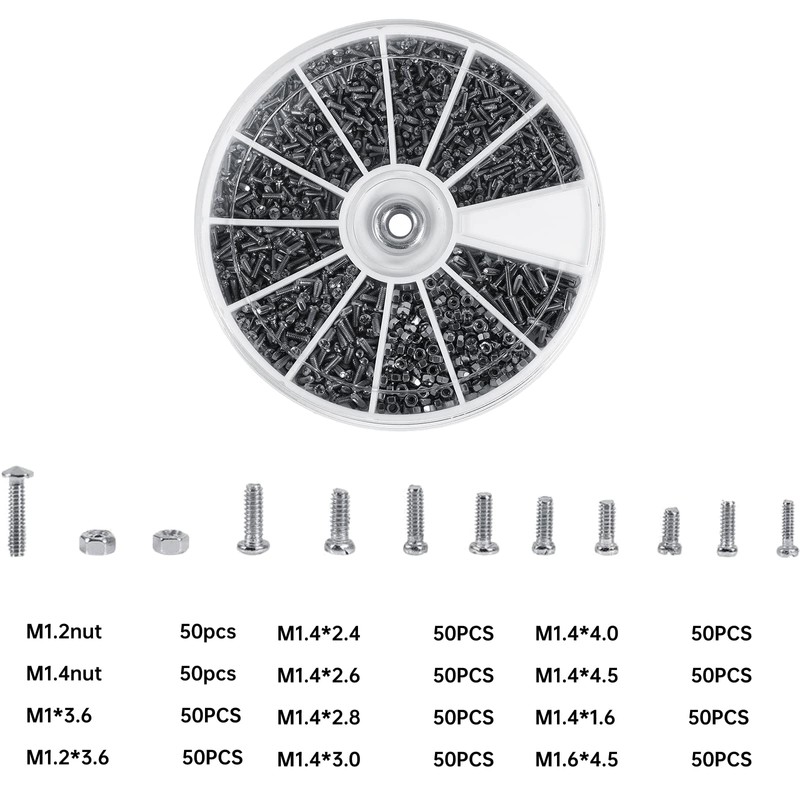 600pcs Screws and Nuts, Stainless Steel Nut and Bolt Assortment