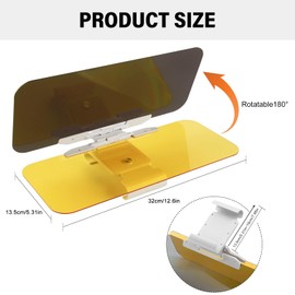 Car Sun Visor, 2 in 1 Day and Night Anti-Glare Car Visor Extender Adjustable Anti UV Sun Visor Extension for Polarized Glare Protection HD Cars Sun Shade Accessories for Safety Driving