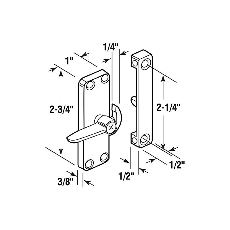 Prime-Line A 104 Die-Cast Black Right-Hand Sliding Screen Door Latch