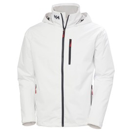 Helly-Hansen Crew Hooded Midlayer 2.0 Waterproof Jackets for Men with Insulated Windproof Sailing Fabric and Packable Hood, 001 White - L