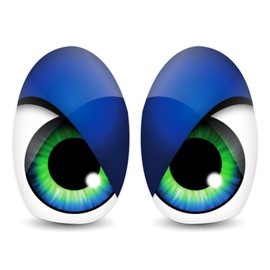 2pcs /1 Pair of Eyes/Vinyl Stickers Cartoon Funny Angry Evil Blue Eyes Decals Car Motorcycle Helmet B 84